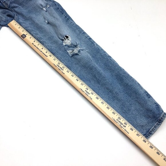 Old Navy Women's Jeans Sky High Straight Leg Light Wash Button Fly Distressed 2 - Picture 5 of 8